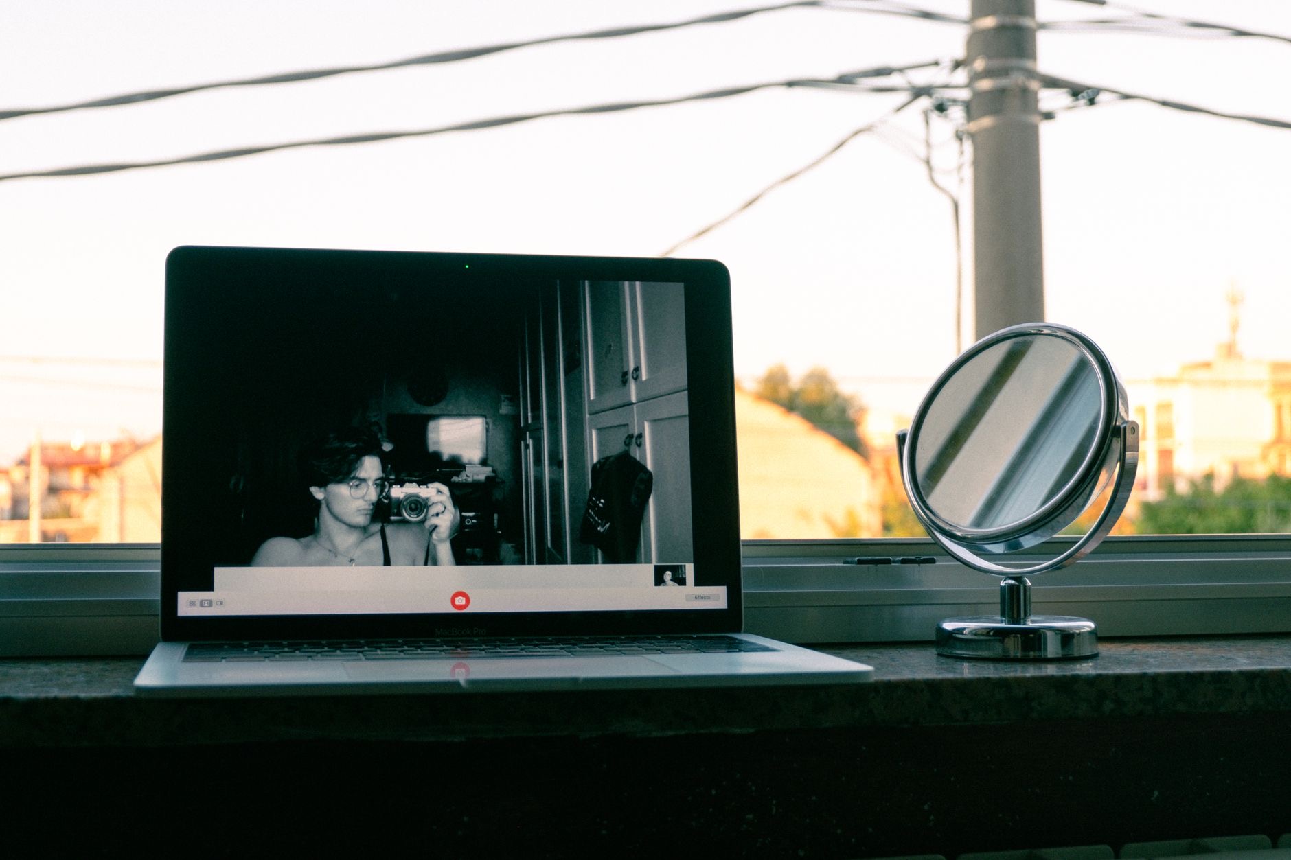 A MacBook ready for a video call