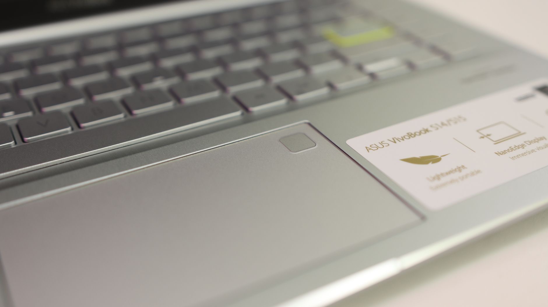 Close-up of a laptop trackpad