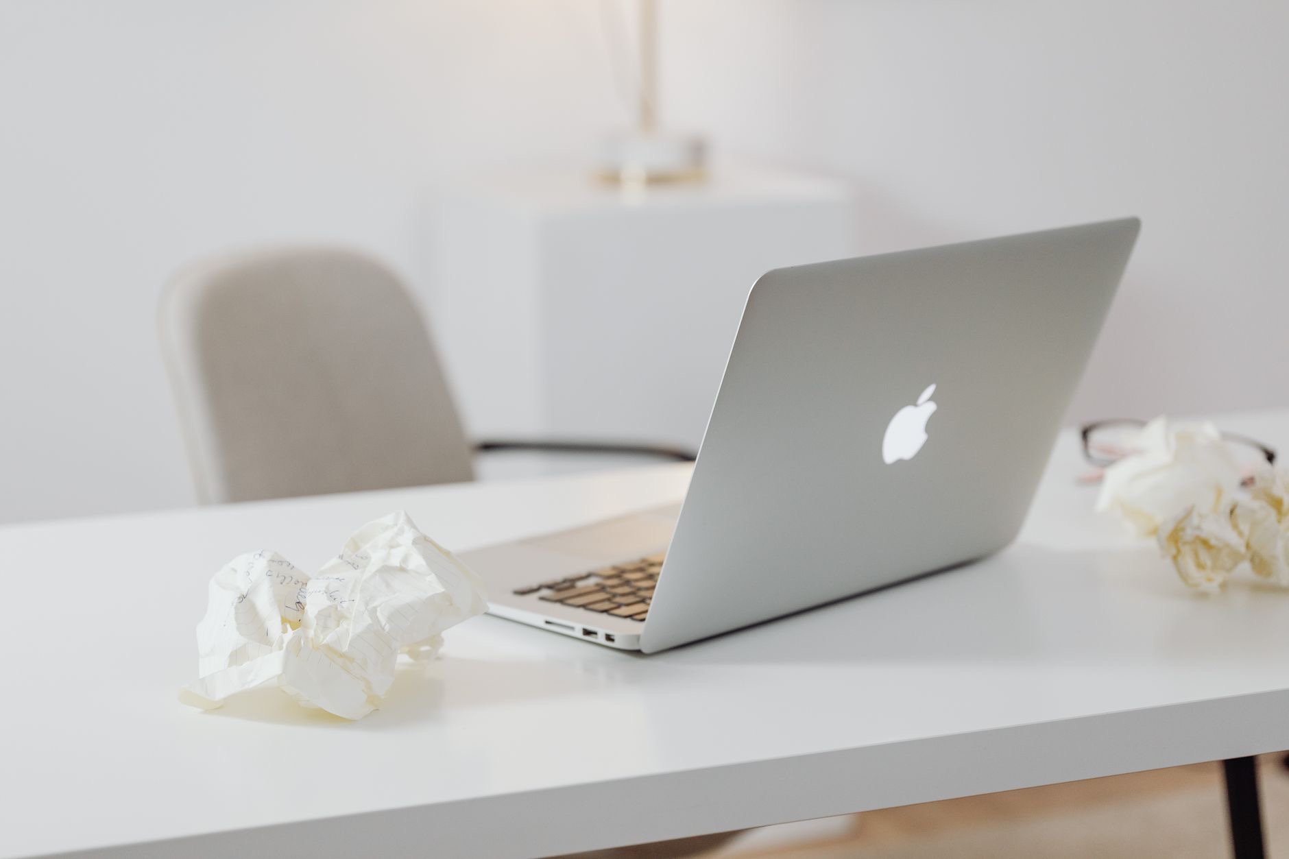 MacBook ready to use on a tidy desk