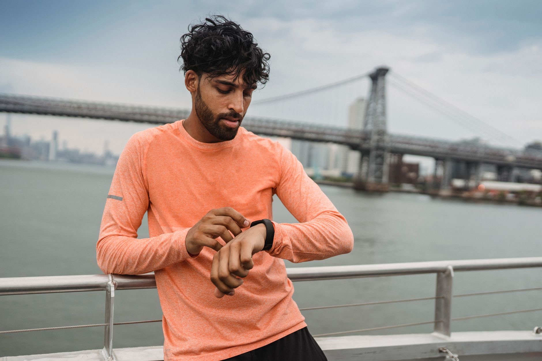 Person setting up a new Apple Watch