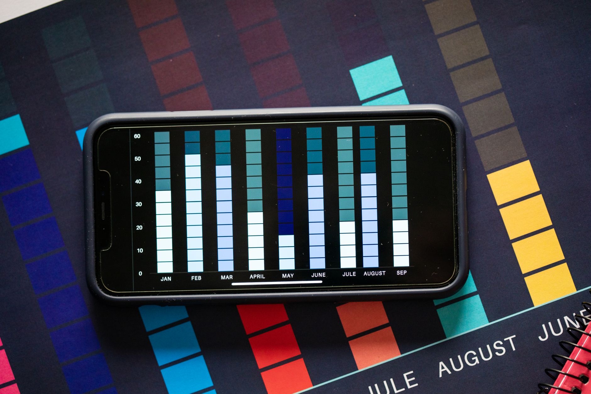 Close-up of a usage report on a phone